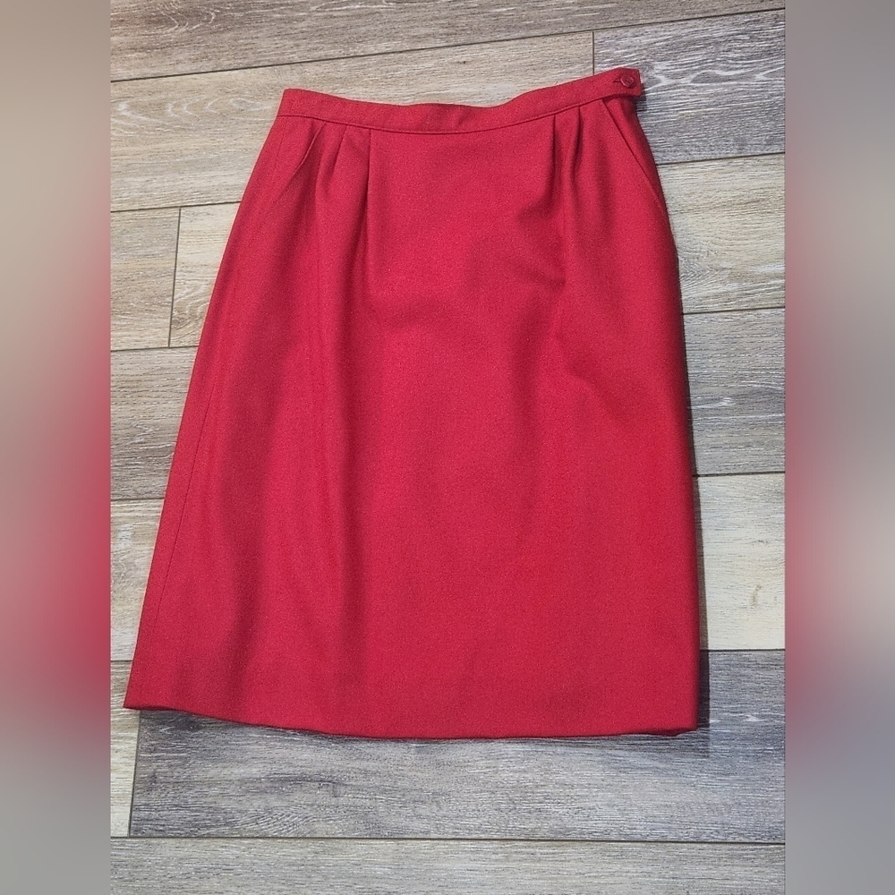 Pendleton 100% virgin wool vintage red pencil skirt